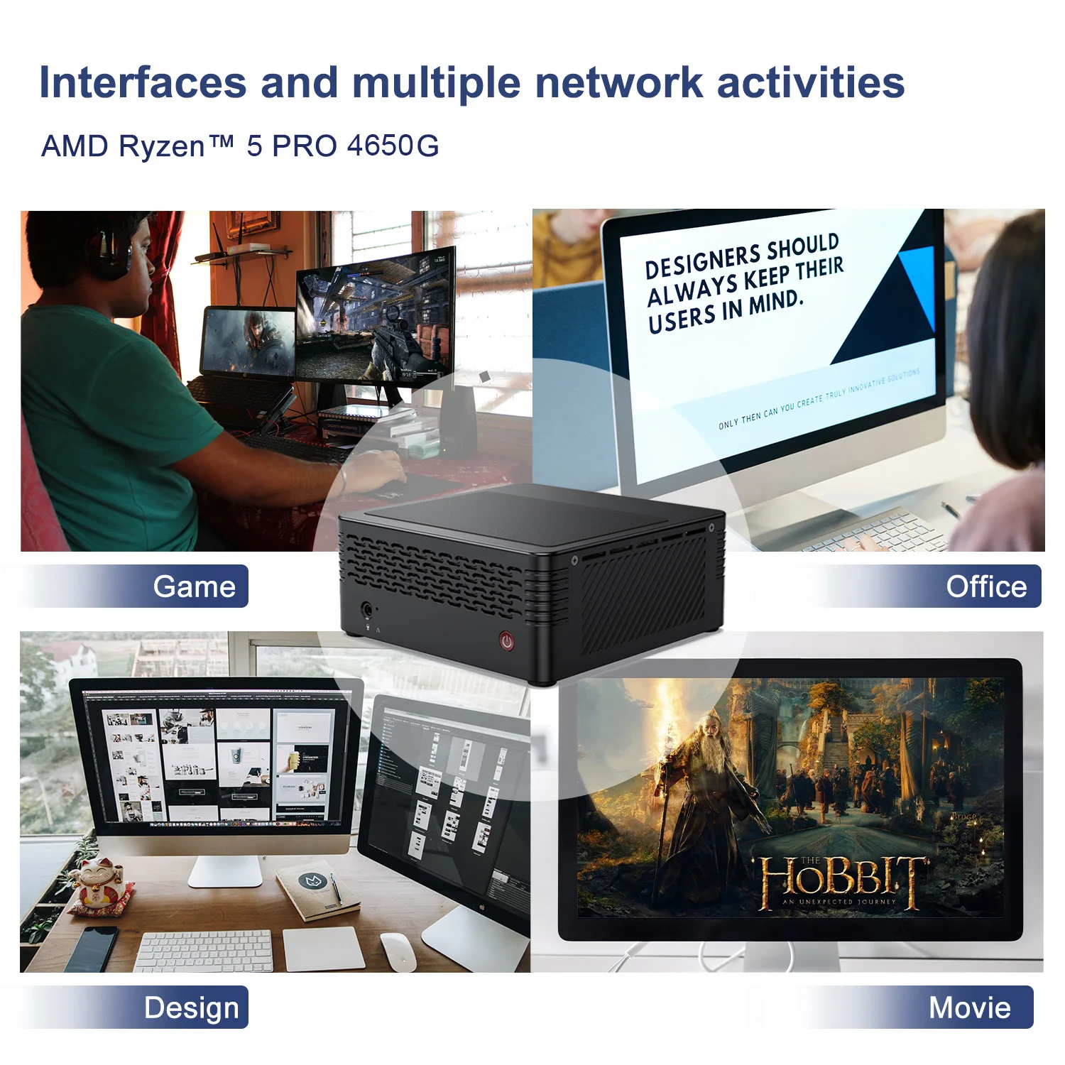 Мини ПК MINISFORUM UM700 AMD Ryzen 7 3750H 4 0 Windows 10 Pro 4K тройной дисплей WIFI6 офисный игровой мини