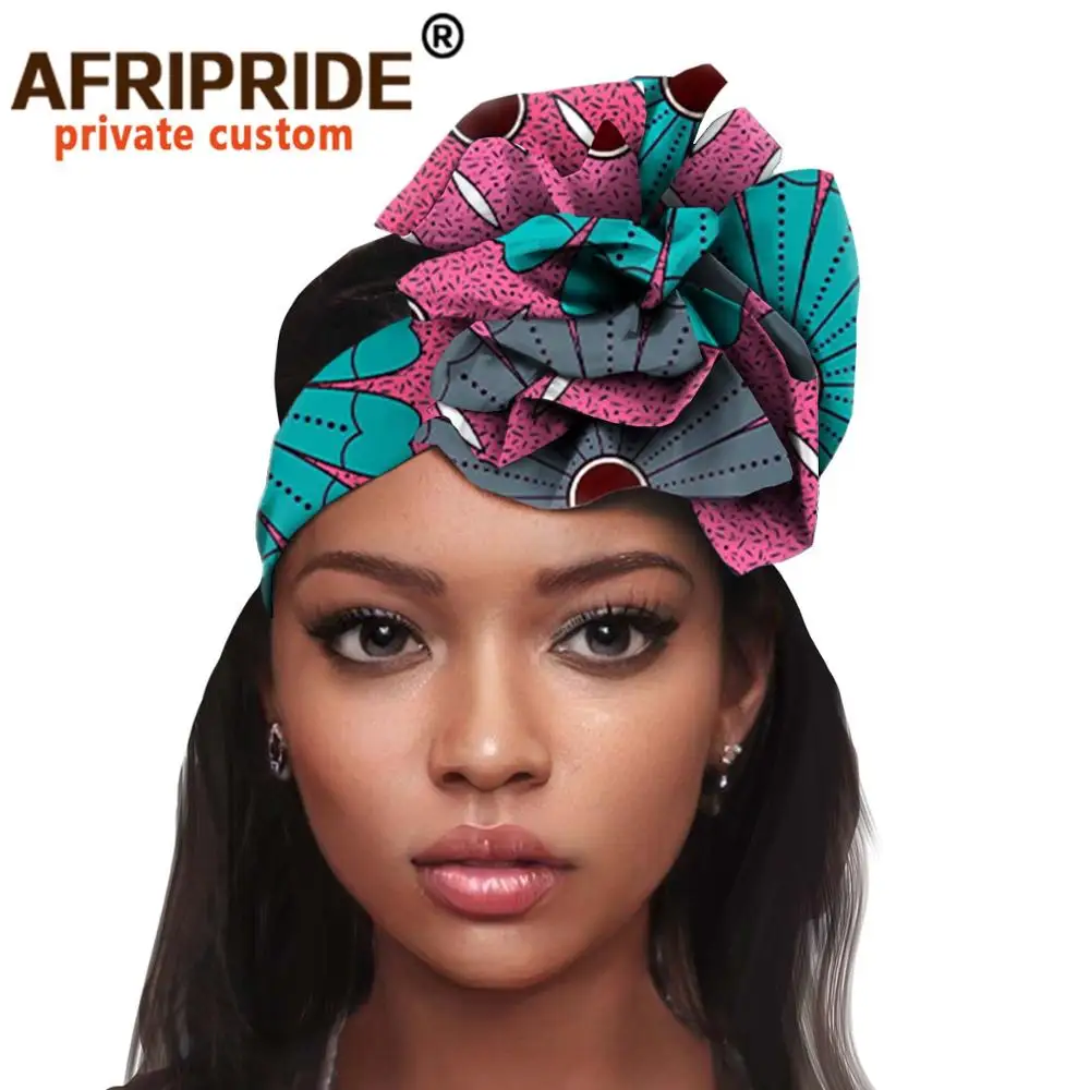 

African Ankara Print Bandanna Head Wrap for Women Handmade Wax Cotton Material A2028013