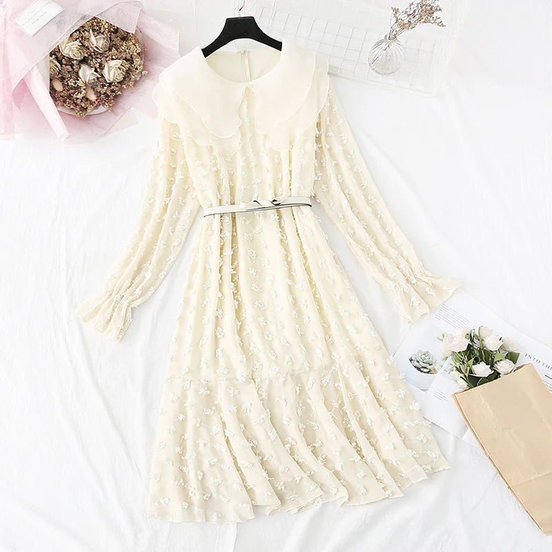 Шифоновое платье с оборками в богемном стиле весеннее Сетчатое большого размера