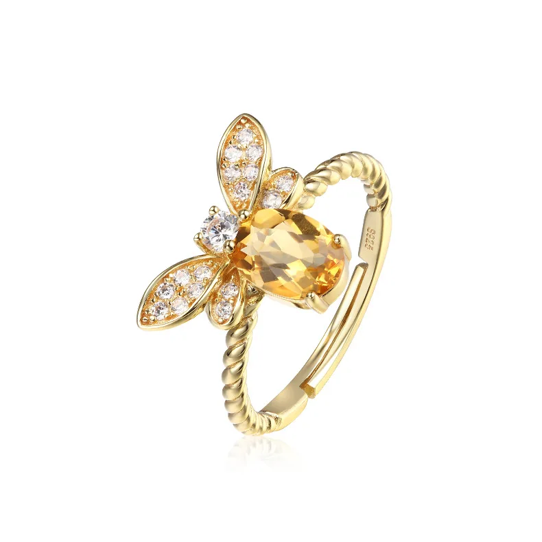 

Citrine Wedding Rings 925 Sterling Silver Jewelry for Women Couple Rings
