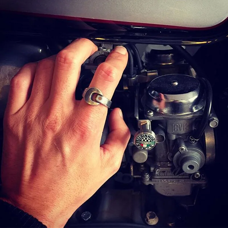 Кольцо в стиле панк готика из нержавеющей стали черный ключ Открытое кольцо для