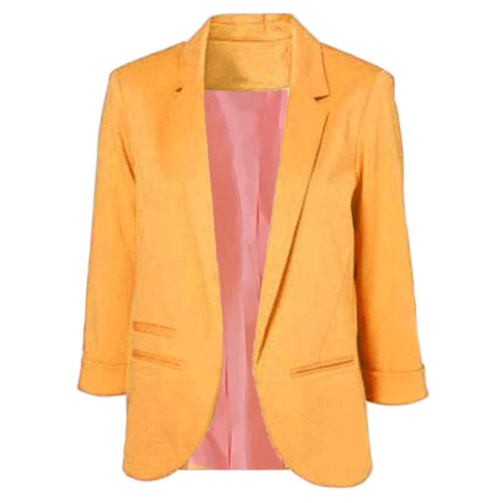 LIVA GIRL модные офисные открытые спереди пиджаки с карманами Женские повседневные