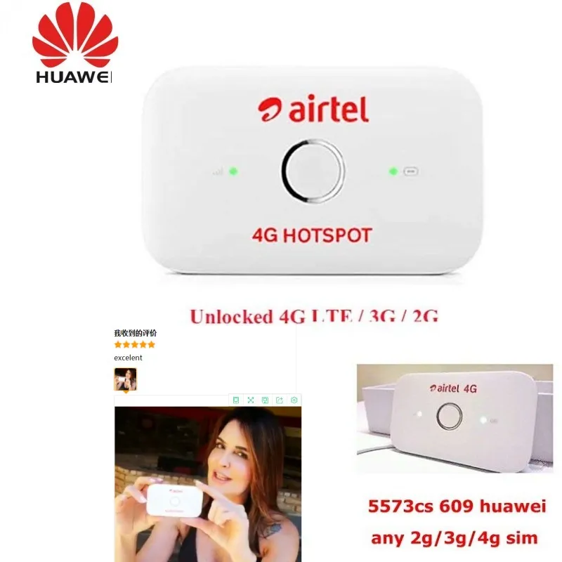 Оригинальный разблокированный HUAWEI E5573 150 Мбит/с 4G точка доступа Airtel с LTE FDD B1/B3/B5/B8