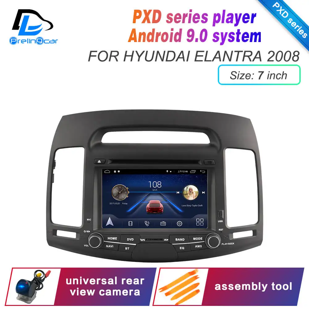 PXD 7inch 08 elantra Android 9,0 DSP 4G Lte мультимедийный dvd-плеер для hyundai elantra 2008 2011 лет автомобильный монитор Радио Стерео навигационная система - Цвет: PXD 7inch 08 elantra