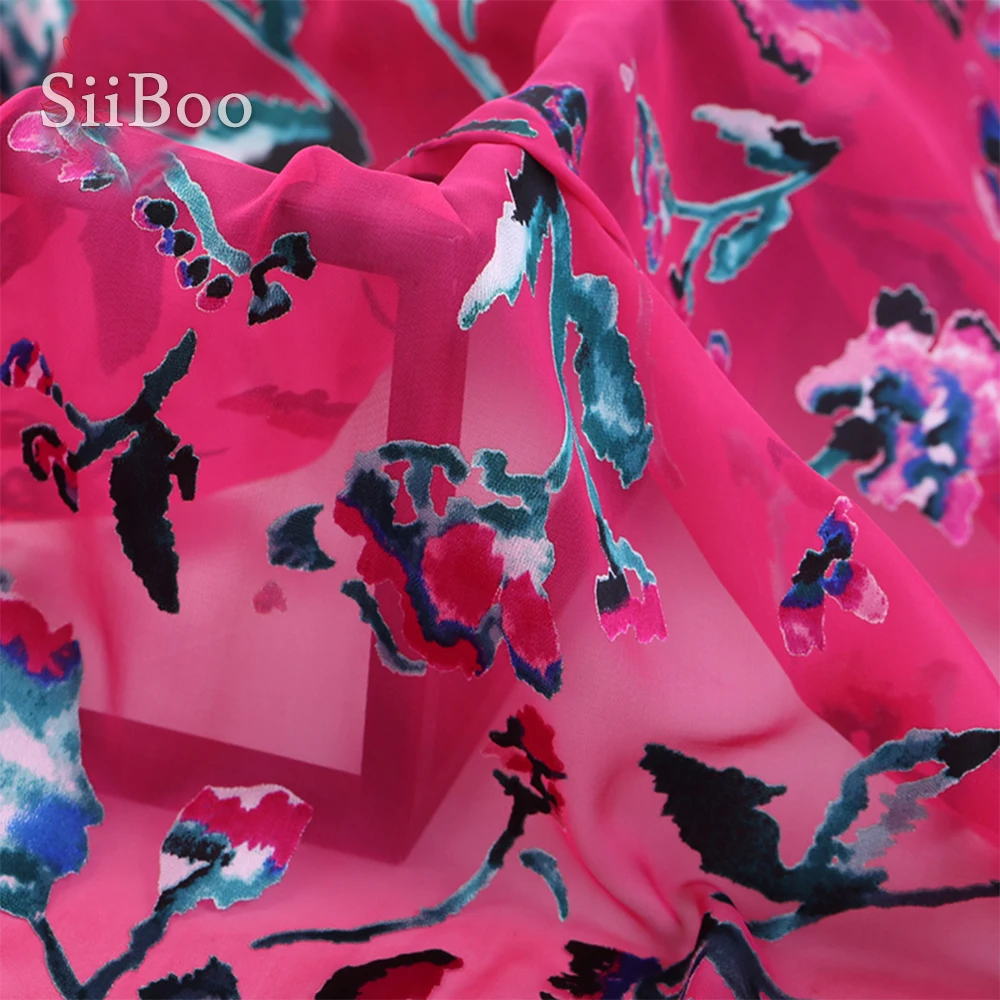 Европейский цветочный принт светильник тонкая натуральная шелковая ткань для