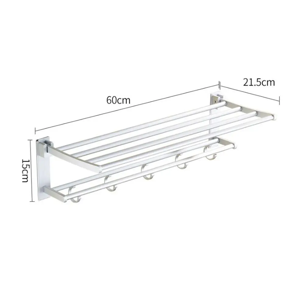 

Double-layer Wall Mounted Bathroom Tower Shelf Bath Towel Bath Ball Holder Storage Rack Non-drilling Organizer For Home Bathroom