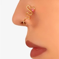 african nose cuff non piercing fake nose ring for women heart nose cuff non piercing adjustable opening clip on nose ring