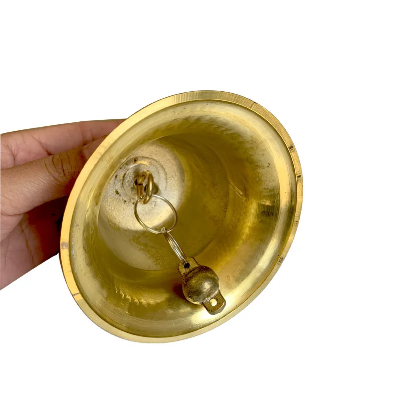 100% Латунные большие Выгравированные громкий звонок 12 см чистый звук для школы