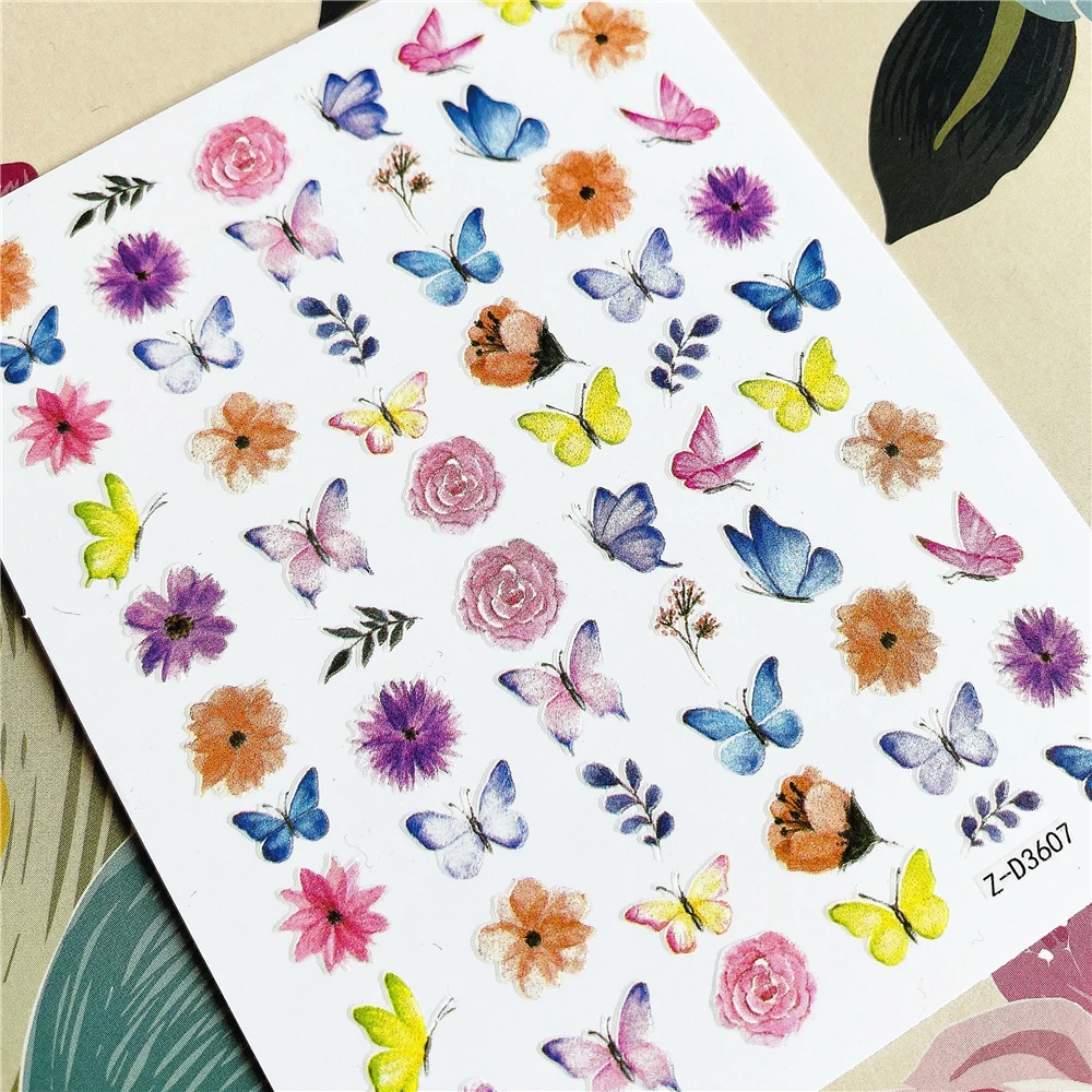 

Z-D3606 Z-D3607 Colorful butterfly 3D Back glue Nail decal Nail sticker Nail decoration Nail art Nail ornament