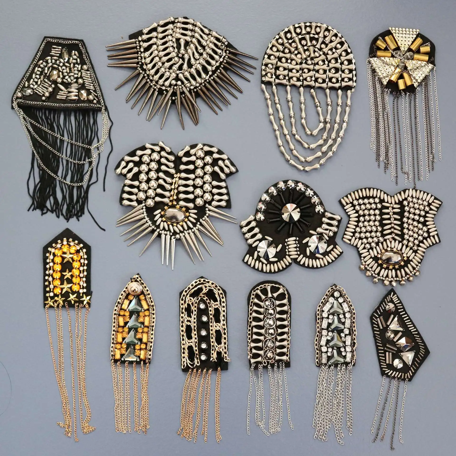 Женские и мужские эполеты в стиле панк с металлической кисточкой|Значки| |