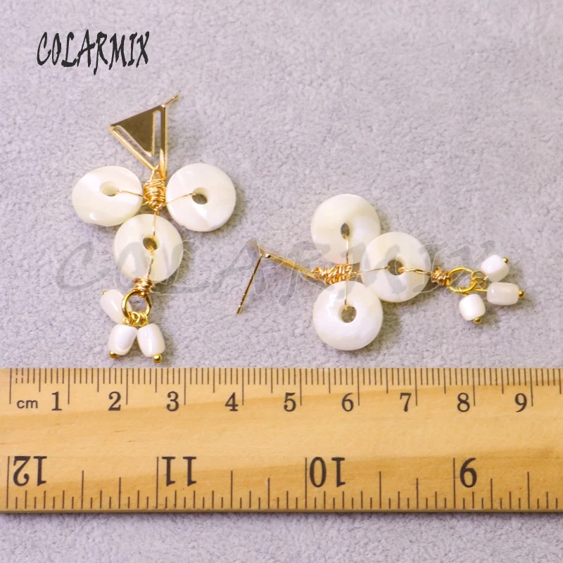 

5 Pairs Shell stone dangle earrings handcrafted shell beads earrings fashion accessories gift jewelry drop earrings 6198
