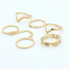 Прямая поставка, 6 шт.компл., высококачественное модное кольцо, ювелирные изделия для женщин, значок бесконечности, золотой, средний гвоздь для женщин
