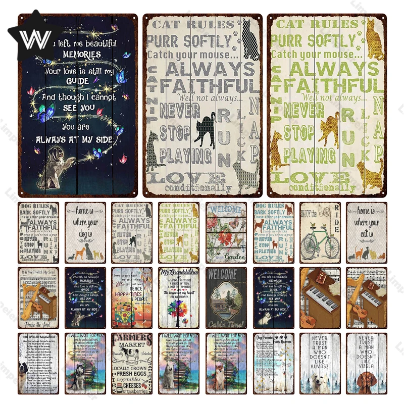 

Металлический знак приветствия, металлический знак, правила семьи, металлический знак, правила семьи, металлический жестяной знак, Ретро ви...