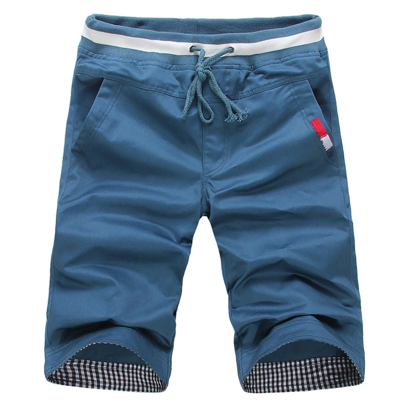 

Men Casual Shorts Pants 2021 New Summer Men Elastic Waist Shorts Knee Length Cotton Casual Fitness Jogging Running Sports