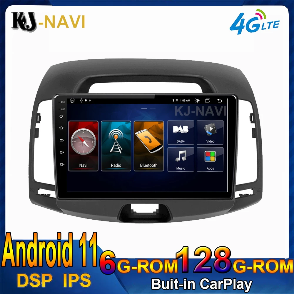 

9 Inch Android 11 Carplay For Hyundai Elantra 4 HD 2006 - 2012 Car Radio Player Multimedia Video Navigation GPS No 2 Din