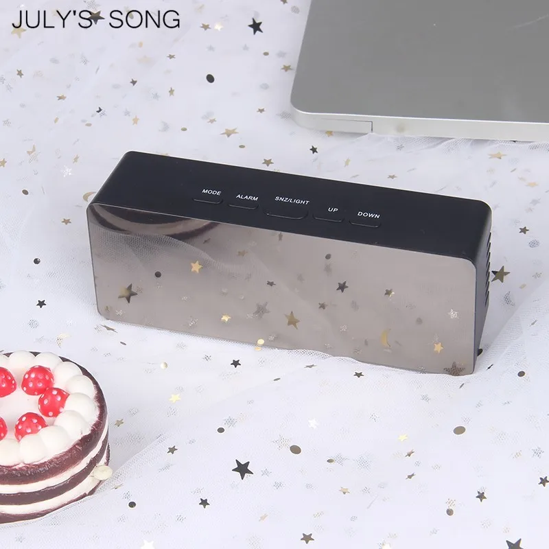 JULY'S SONG Зеркало LED Будильник цифровые часы ночные светильники термометр