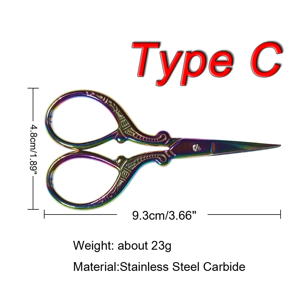 Vampfly 1PCS Stainless Steel Carbide  Scissors Fly Fishing Tying Tool Feather Hair Synthetic Fibre Cutter