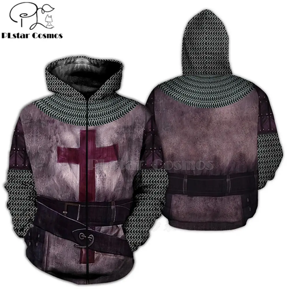 

PLstar Cosmos Printed Knights Templar 3d hoodies/Sweatshirt women men Long sleeve armor streetwear Halloween cosplay costumes