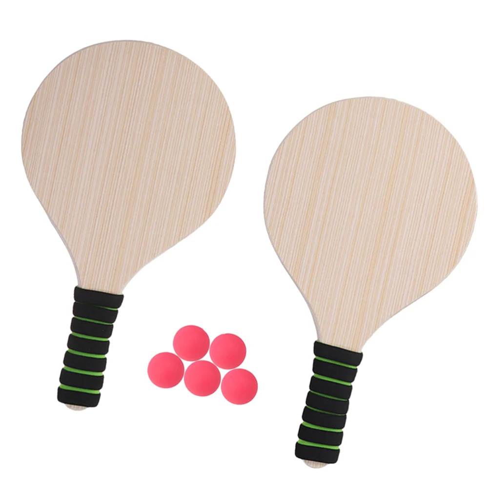 

1 Set Paddle Game Beach Tennis Pingpong Cricket Badminton Racket Paddles Set Indoor Outdoor Racquet Game for Kids and Adult