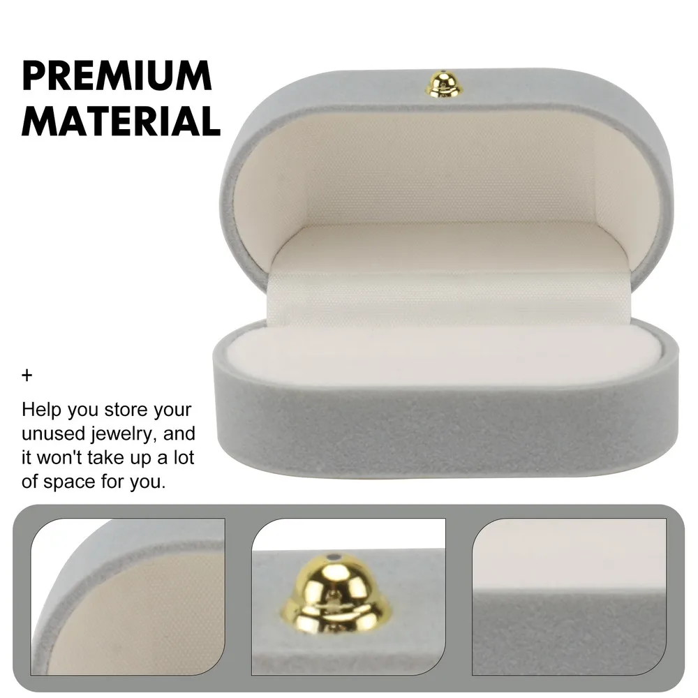 

1pc Ring Box Jewelry Display Case Gift Box Decorative Jewelry Box (Light Grey)