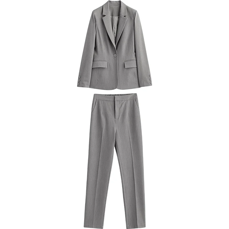 Пиджак женский с высокой талией однотонный на одной пуговице F5772 |