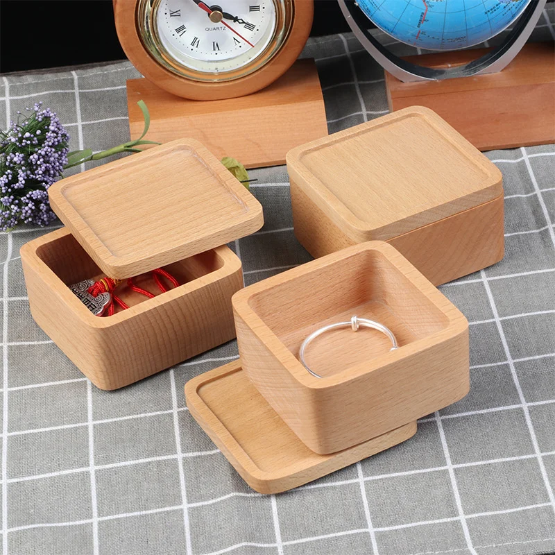 

Деревянный Мини-ящик для хранения 8,5 см, деревенский ящик для хранения свадебных колец, деревянный ящик для ювелирных изделий, Настольный ящ...