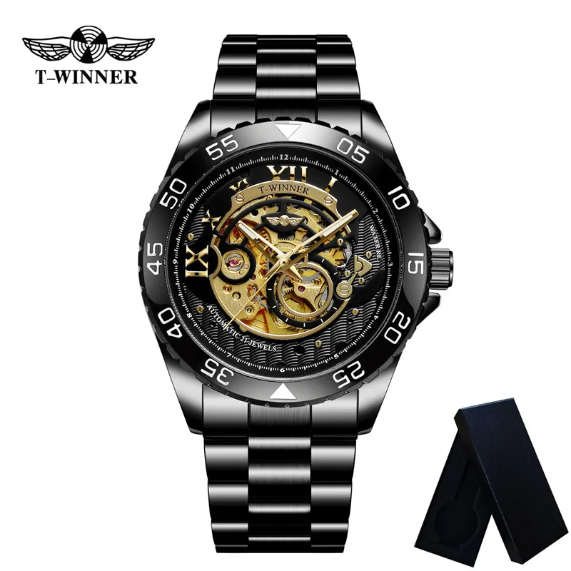 Часы наручные WINNER Мужские автоматические механические брендовые Роскошные