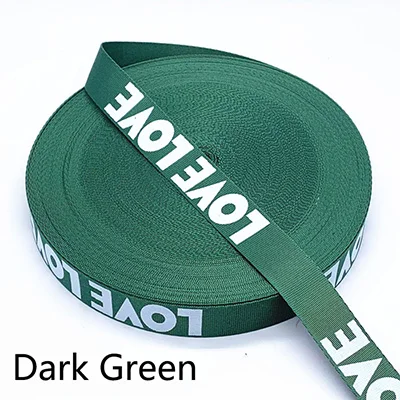 Dark Green Meetee, 8 метров, 25 мм, нейлоновая тесьма, цветная печать, кружевное полотно для сумки, ремень, пояс, сделай сам, декор одежды, лента, аксессуары для шитья - Цвет: Dark Green
