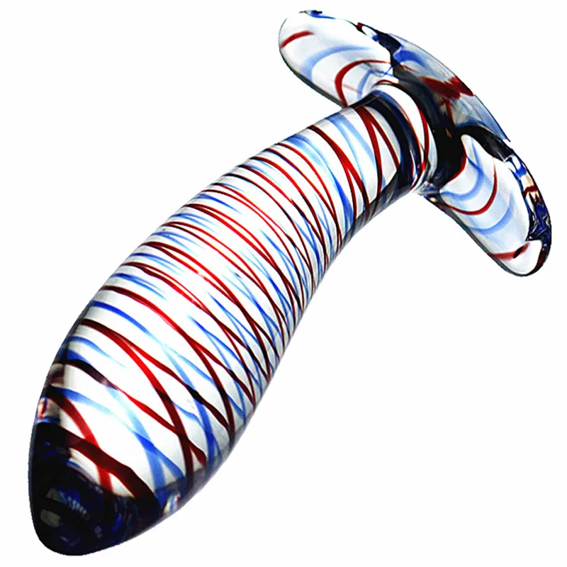 Массажер-пробка для вагинального/анального секса лесбиянок стеклянный