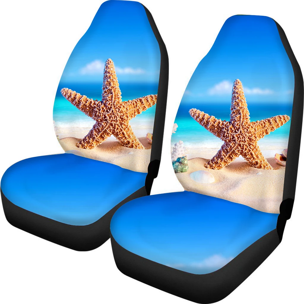 

PinUp Angel Starfish Printed Stylish Car Front Seat Covers Washable Auto Seat Cushions Non-skid Vehicle Accessories 2pcs/Set
