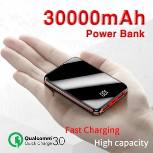 30000mah mini fast charging power bank with external battery power bank for xiaomi lphone 30000 mah portable charger free global shipping