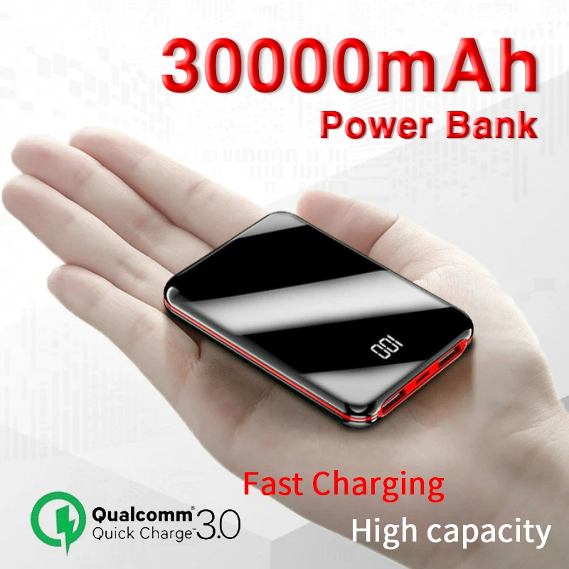 30000mAh mini fast charging power bank with external battery for Xiaomi lphone 30000 mAh portable charger | Мобильные телефоны и