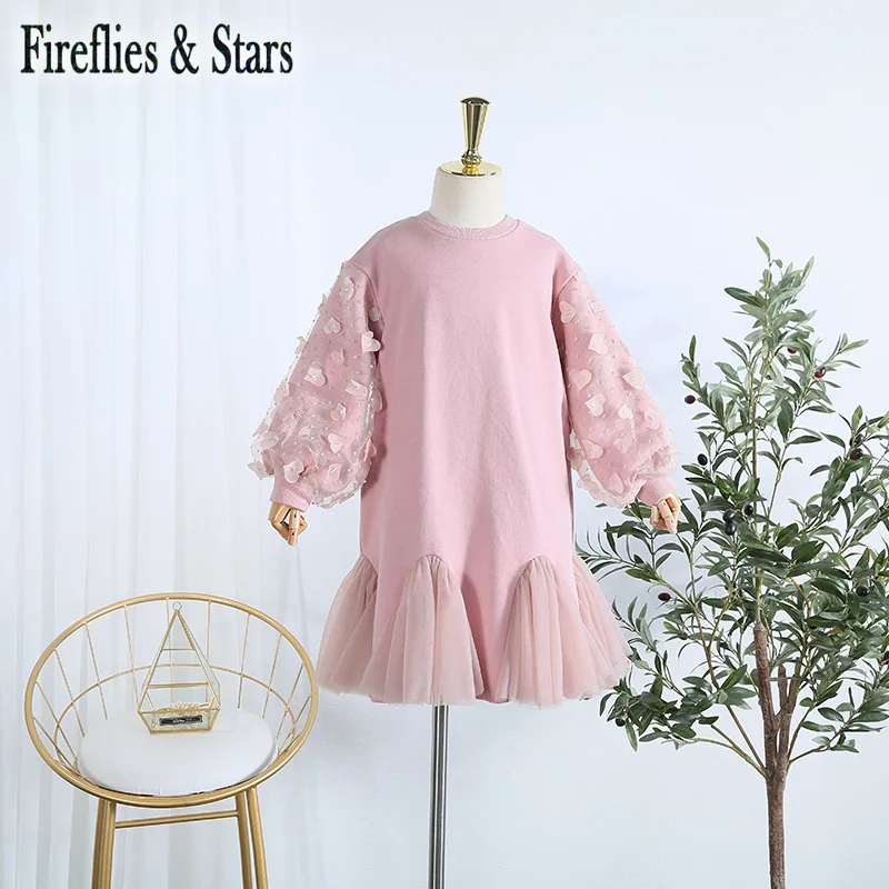 Весенне-осеннее платье для девочек детское платье-свитшот детская одежда модные