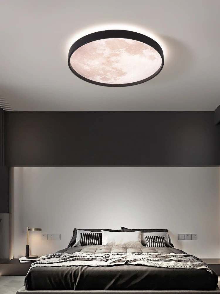 $19.70 LED Moon Ceiling Light for Bedroom Living Room Study Corridor Stair Illuminaire Acrylic Sconce White Black surface Mounted Lamp