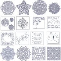 hot plastic stencil mix pattern square flower leaves layered background drawing sheet diy scrapbooking album photo making cards