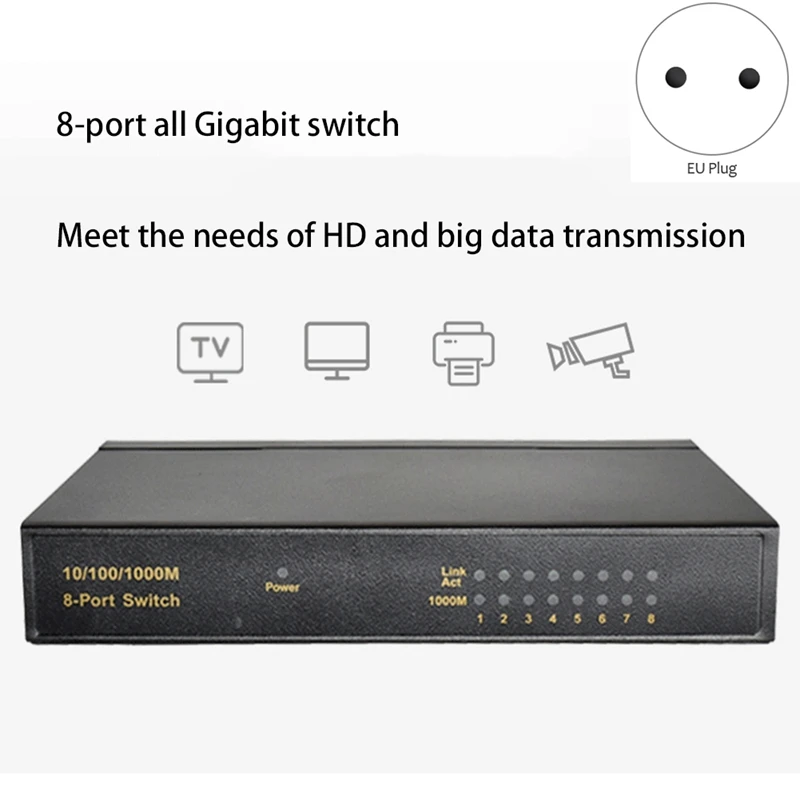 Управляемый коммутатор с 8 портами Gigabit управляемый Ethernet 10/100/1000M VLAN | Компьютеры и
