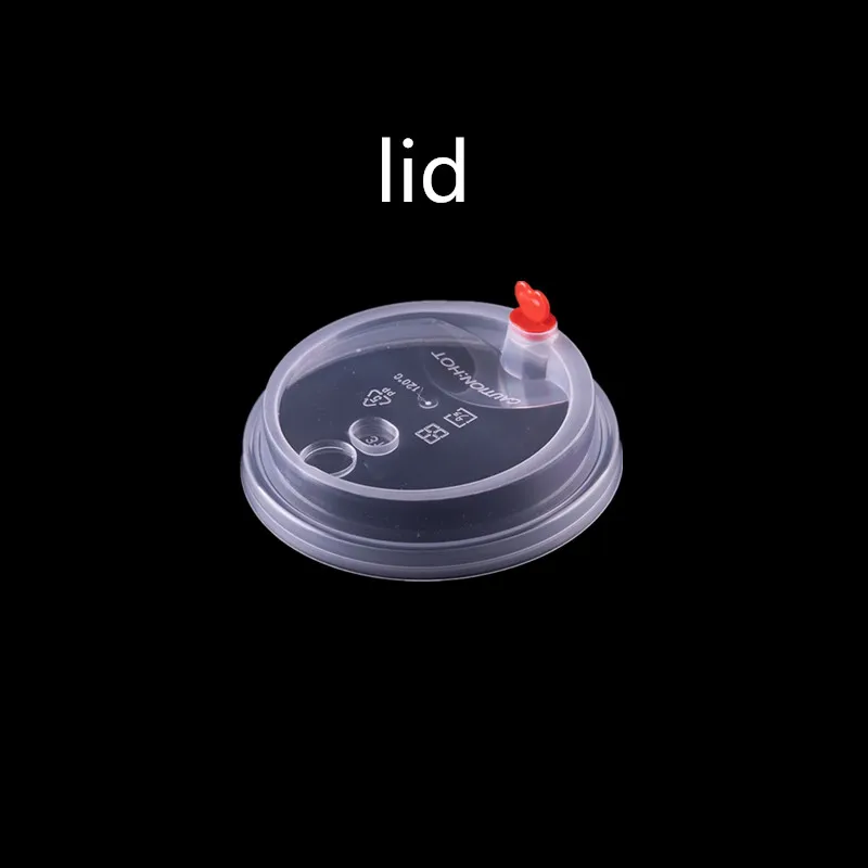 transparent lid 50 шт. Высокое Качество бусины в форме сердца крафт-бумага изотермическая чашка крышка 400 мл 12 унций одноразовый для кофе чая холодной чашки для горячих напитков с крышками - Цвет: transparent lid