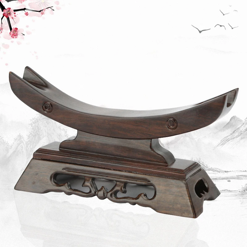 

Solid Wood Bracket Ebony Wood Ivory Sword Crafts Display Stand Carved Wishful Ornaments Solid Wood Base Shelf