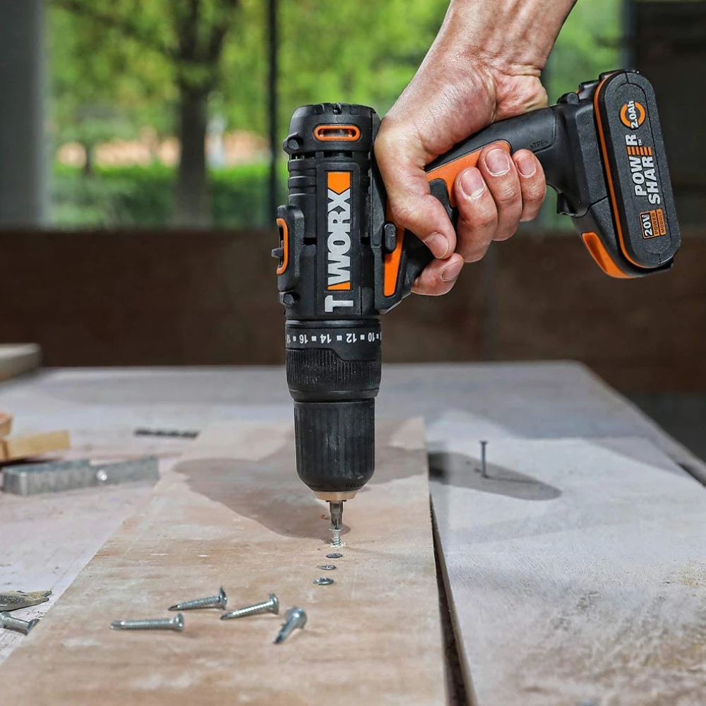 Worx 20V аккумуляторная ударная дрель шуруповерт WX371.1 электродрель отвертки