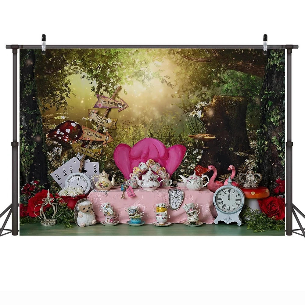 

One Birthday Cake Smash Princess Backdrop Tea Party Background Photography Photocall