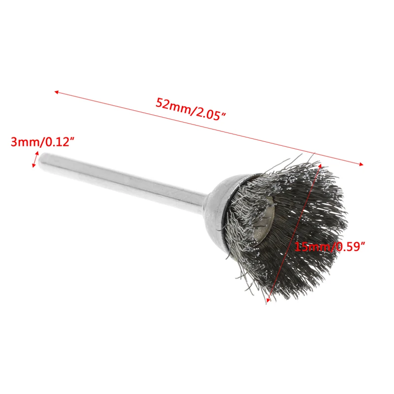 

3Pcs Steel Wire Wheel Brush Head Abrasive Deburring Drilling Tools Bowl-shape