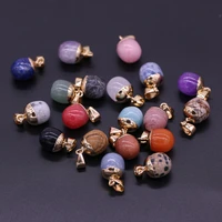 fashion 2pc natural stone rose quartzs pendant charms bean shaped lapis lazuli pendants diy necklace earring jewelry making gift