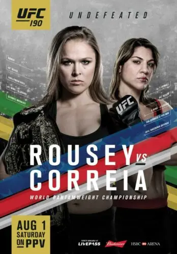 190 год Ronda Rousey против Bethe Correia Художественная печать Шелковый плакат домашний