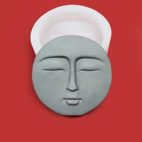 przy human face silicone molds concrete cement mould handmade decoration clay resin mold sn0206