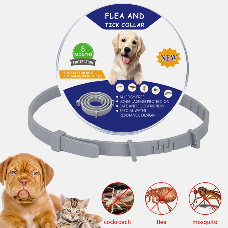 Ошейник для собак и кошек из ТПЭ с защитой от блох насекомых регулируемый ошейник