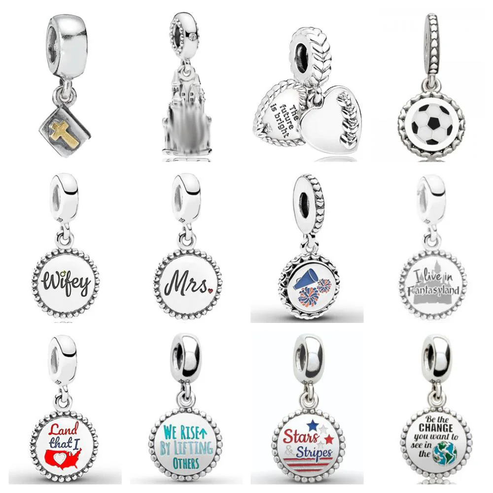 

PDD DZ 20 весенний кулон из стерлингового серебра 925 пробы с DIY браслетом ожерелье ювелирные изделия подарок резьба подходит для женщин