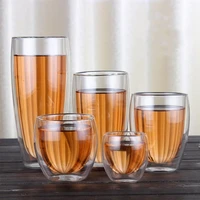 heat resistant double layer glass water espresso cup set handmade beer cup tea glass water milk glass beverage utensils