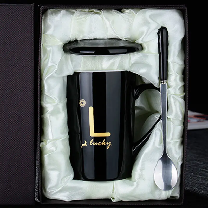 Керамическая чашка кружка с крышкой и ложкой Мужская Женская Студенческая