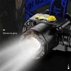 Светодиодный налобный фонарь T6 L2 V6 со встроенным USB 18650 и аккумулятором, Рабочий фонарь с COB матрицей, 2 режима, водонепроницаемый налобный фонарь, налобный фонарь