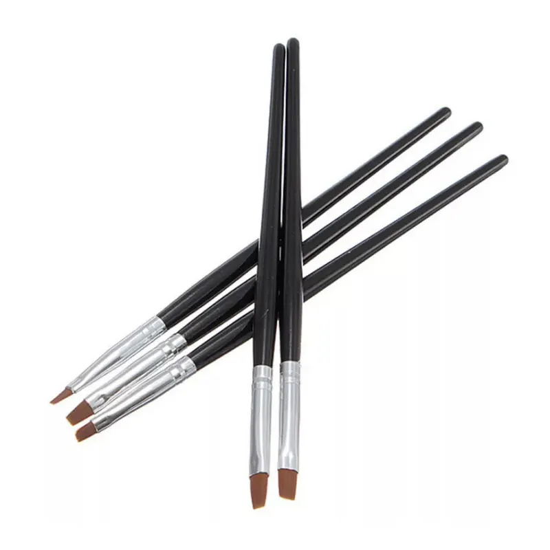 5pcs nail brush 1 шт., двухсторонняя кисть для ногтей, полигелевая ручка, маникюрный наконечник, удлинитель, акриловый строительный аксессуар, полигелевый стержень, инструмент, дизайн - Цвет: 5pcs nail brush